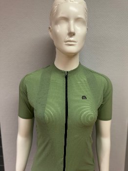 Megmeister woven air ss jersey, dames, green, L