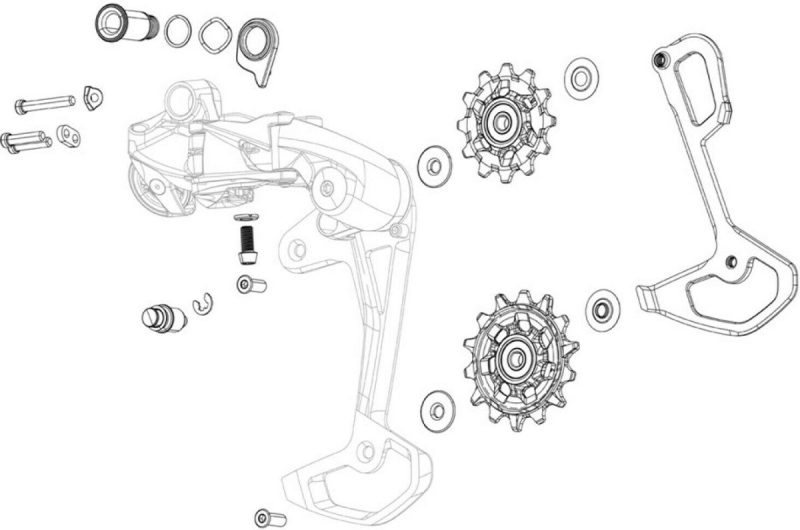 Sram derailleurdeel loopwielset force 22