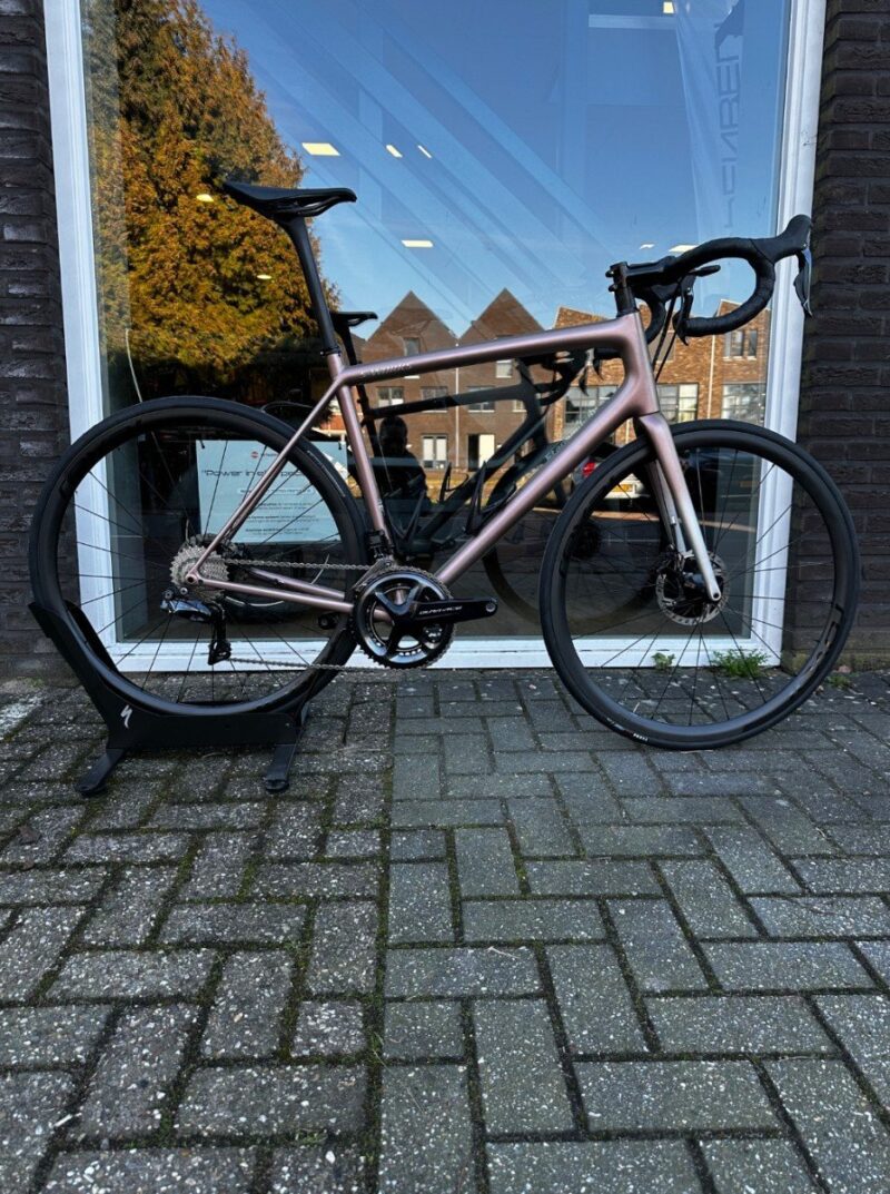 Specialized SW aethos dura ace Heren Flksil/cmlnredgld/brshcp 58cm